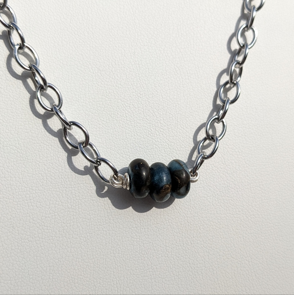 Jasper Stainless Steel Silver Chain Necklace Handmade Crystals Grounding Unisex - Picture 9 of 13
